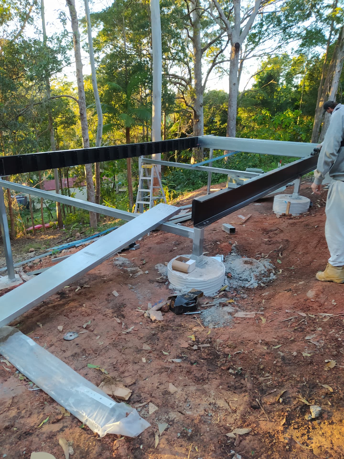 Deck build completion & twin 24,000L water tank install - before transformation photo